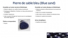 Bracelet en perles naturelles 6 mm : pierre de sable bleu, lapis lazuli et calcédoine (agate bleue)