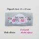 Etiquette tissée  - fait avec amour -  28 x 60 mm, grise nuage