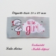 Etiquette tissée  - little girl -  28 x 60 mm, grise nuage petite fille