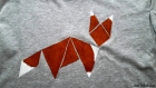 T-shirt tangram renard, peint à la main