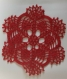 Napperon au crochet (modèle n°3) 18 cm rouge