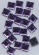 Pc44 *** 30 pierres à coudre à facettes acrylique carré 14mm violet