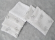 Panier et lingettes en tissus fait main en coton motif pâtes d'animaux blanc gris