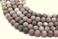 Perles jaspe sésame fossile 8mm naturelles dépoli - 20/40 unités