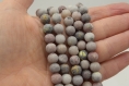 Perles jaspe sésame fossile 8mm naturelles dépoli - 20/40 unités