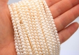 X100 perles en verre ronde 4mm beige -