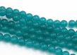 Perles  jade ronde bleu cyan teint 6mm  par lot de 20/40 ou 1 chapelet de perles (~64 perles)