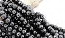 Perles hématites  8mm - 6mm - 4mm   rondes grade a noir non magnétique lot de 20/40/60 unités