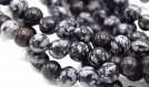 Perles obsidienne rondes 6mm noir et gris  / round obsidian beads 6mm black and gray per lot of 10/20 beads