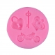 X1 moule rose souple en silicone coeur, couronne, clé, moto, fabrication de bijoux en résine , fimo, cernit, polymère...