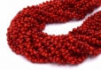 Perles corail bambou rouge forme os  lot de 20/50 unités