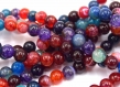 Perles 6mm agate rayée multicolore grade a - lot de 20/40 unités