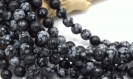 Perles obsidienne rondes 6mm noir et gris  / round obsidian beads 6mm black and gray per lot of 10/20 beads