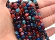 Perles 6mm agate rayée multicolore grade a - lot de 20/40 unités