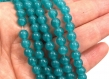 Perles  jade ronde bleu cyan teint 6mm  par lot de 20/40 ou 1 chapelet de perles (~64 perles)