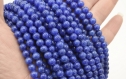 Perles de gemmes jade  bleu royal 6mm lot de 10/20/40/brin 16