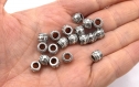 Perles colonne 7mm argent tibétain grand trou  - par lots de : 20/ 40 unités