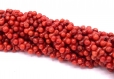 Perles corail bambou rouge forme os  lot de 20/50 unités