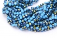 Perles de verre abaque électroplate turquoise opaque 6x5 mm  lot de 50 / 100 unités