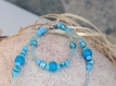 Parure ras-de-cou pendentif et bracelet pour enfant-nacre-perles de rocaille-perles nacrées turquoise modèle 