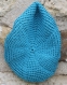 Béret en coton turquoise crocheté main pour bébé modèle 