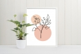 Carte 10 cm x 15 cm fleur zen, affiche silhouette fleur, affiche fleur sérénité, cadeau amoureux des plantes, illustration botanique, dessin fleur coloré