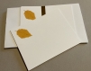 6 cartes feuille dorée + enveloppes