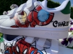 Basket adidas customisée spiderman et iron man 