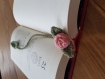 Marque page rose crochet