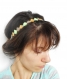Headband en cuir vert menthe et doré style rétro et graphique, bandeau, serre tête cuir, turban coloré, bijou de cheveux vintage.