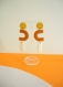 Boucles d’oreilles pendantes en pâte polymère pop - jaune, orange  jaune pastel | fait main en france
