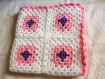 Couverture plaid bébé en laine 70 x 70 cm baby girl crochet