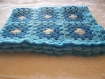 Couverture plaid bébé en laine 70 x 70 cm country boy bleu