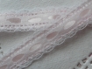 Ruban satin et dentelle 1,50 cm blanc et rose