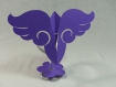 Marque-place aile d'ange et déco verre fleur couleur violine (lot de 2x2)