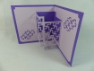 Carte croisillons pour toutes occasions en relief 3d kirigami 180° couleur violine/lilas