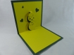 Carte poussin en relief 3d kirigami couleur vert foncé/jaune soleil