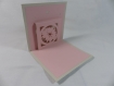 Carte fleur pour anniversaire ou autre occasion en relief 3d kirigami couleur gris perle et rose