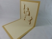 Carte de vœux bonhomme deneige en relief 3d kirigami couleur caramel et ivoire