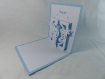 Carte de vœux noël en relief 3d kirigami couleur blanc et bleu alizé