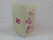 Carte, faire-part, remerciements, menu orchidée en relief 3d kirigami couleur rose fushia et ivoire