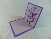 Carte de vœux lutin de noël fille en relief 3d kirigami couleur violine et lilas
