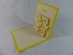Carte de vœux noël en relief 3d kirigami couleur jaune soleil et ivoire