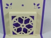 Carte de vœux flocon de noël en relief 3d kirigami 90° couleur violine/ivoire