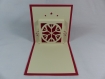 Carte de vœux flocon de noël en relief 3d kirigami couleur rouge groseille et ivoire