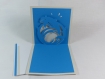 Carte dauphin gris perle et bleu turquoise