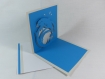 Carte dauphin gris perle et bleu turquoise