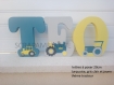 Lettre en bois, prénom en bois, lettre à poser, prénom à poser, lettres décoratives personnalisé thème tracteur 20cm (prix à la lettre)