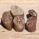 Lot de 5 tampons batiks indiens en bois sculpté à la main, pochoir - btm7