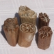 Lot de 5 tampons batiks indiens en bois sculpté à la main, pochoir - btm7